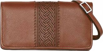 Brighton Womens Interlok Weave Large Wallet In Bourbon Brown