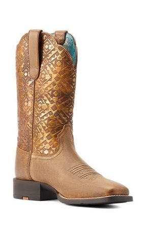 Ariat Round Up Wide Toe Western Boot in Brown at Nordstrom Rack, Size 9