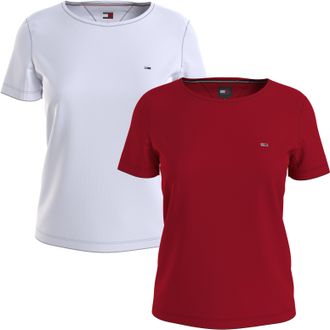 Tommy Jeans TJW 2PACK SOFT JERSEY TEE 2er-Pack, 2 Stk. mit Tommy Jeans Logo-Flag-Stickerei