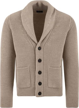 Drumohr C&aacute;rdigan con cuello chal - Knitwear - Hombre - Beige - XL