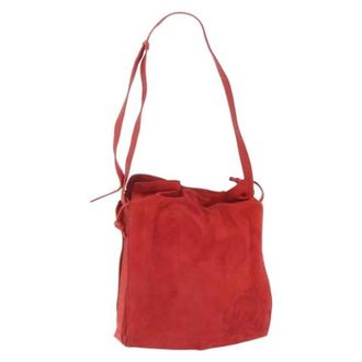 Loewe Pre-owned Suede Schoudertas - Dames - Vintage Tas - Rood - ONE Size - Su&egrave;de - Vintage