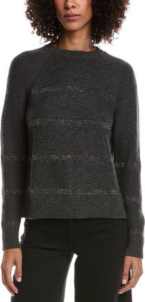 Forté Cashmere Crystal Wool & Cashmere-Blend Raglan Sweater
