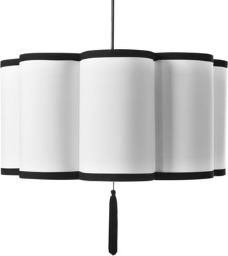 Beliani Lámpara colgante de diseño moderno lámpara de techo pantalla de nylon sintético blanco Palamar