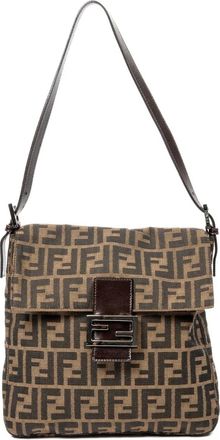 Fendi Borsa a spalla con motivo FF - Marrone