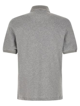 Brunello Cucinelli Mens Gray Cotton Polo Shirt