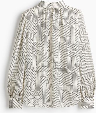 H&M Bluse mit Stehkragen - Beige