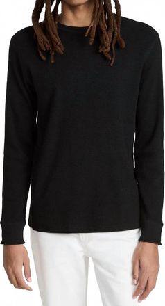 Vince Thermal Long Sleeve Crew Tee In Black