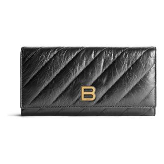 Balenciaga (WMNS) Balenciaga Crush Wallet On Chain Quilted Black 781723210J11000
