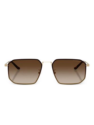 Emporio Armani Zonnebril met geometrisch montuur - Bruin