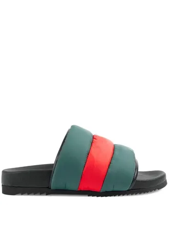 Gucci Gewatteerde slippers - Groen