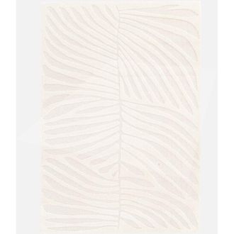 Sweeek Sweeek - Alfombra Interior Shaggy Con Motivo Vegetal Beige, Lily, 230x160x1.4 Cm