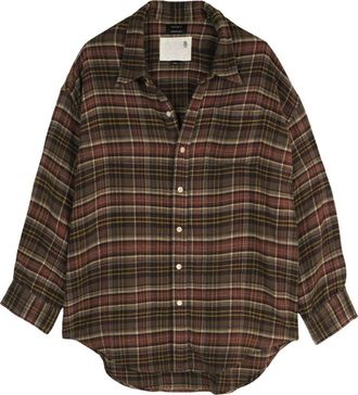 R13 Drop Neck Shirt - Dames - Blouses & Shirts - Bruin - Maat: 2XS Katoen