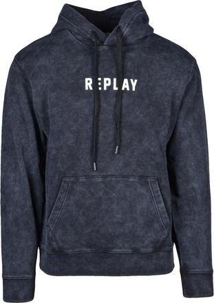 Replay Black Men Cotton Hoodie