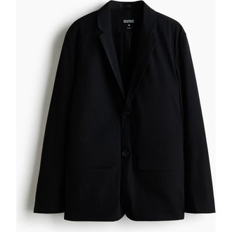 H&M Water-repellent Regular Fit Jacket in Black at Nordstrom, Size 38