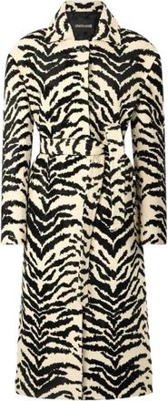 Roberto Cavalli Dames, Mantels, Zwart, Maat: S