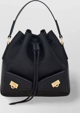 Ferragamo buckles textured multipocket bucket bag