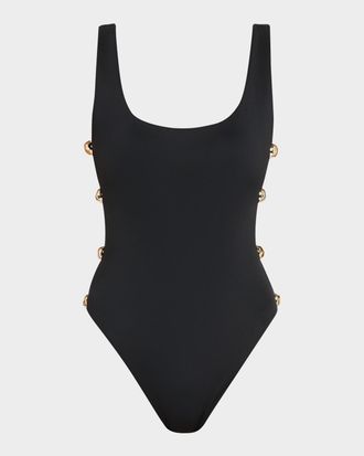 SIMKHAI Mona Studded One-Piece Swimsuit