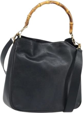 Gucci Pre-owned Vintage Schoudertas - Dames - Vintage Handtas - Zwart - ONE Size - Leer - Vintage