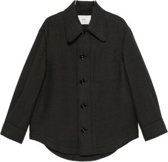 Ami Wool Shirt Jacket - Heren - Zomerjassen - Grijs - S - Wol - Jassen
