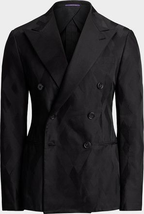 Ralph Lauren Purple Label Men & apos;s Geometric Peak Lapel Double-Breasted Sport Coat