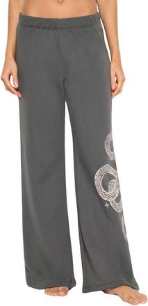 Spiritual Gangster Astral Snake Nicks Wide Leg Pants in Vintage Black at Nordstrom, Size X-Small