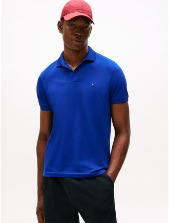 Tommy Hilfiger Mens Regular Fit Pique Tech Polo - Blue - M
