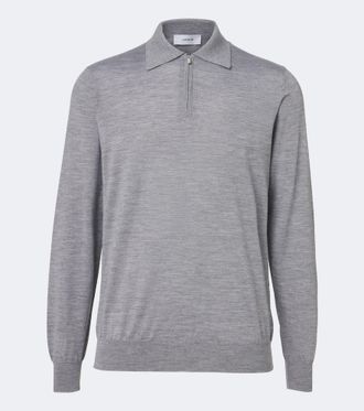 Lardini Wool, silk, and cashmere polo sweater