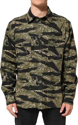 Dolce & Gabbana Mens Multicolor Camouflage Cotton Casual Shirt Co+pl+polyester Film Fiber