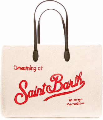 MC2 Saint Barth White Sherpa Fabric Vivian Shoulder Bag