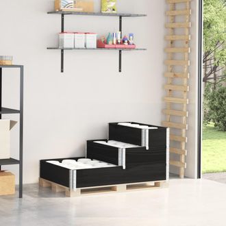 Berkfield Home 3-Tier Raised Bed Black 120x80 cm Solid Wood Pine