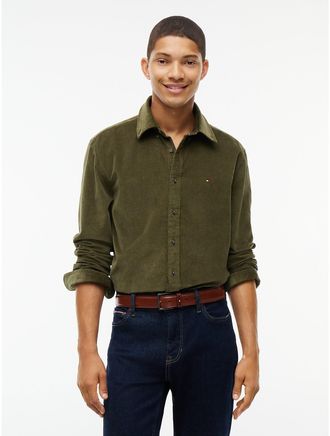 Tommy Hilfiger Mens Regular Fit Stretch Corduroy Shirt - Huntsman Green - XXL