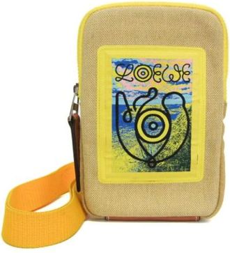 Loewe Pre-owned Cross Body Bags, male, Beige, Size: ONE SIZE Pre-owned Eye Nature Pouch
