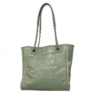 Chanel Green Leather Tote Bag (Pre-Owned)