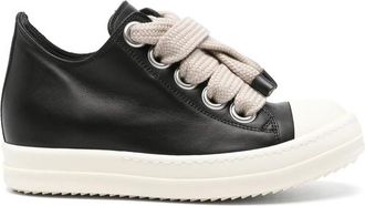 Rick Owens Oversized-lace Leather Sneakers