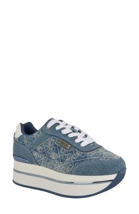 Guess Hansin Platform Sneaker in Blue at Nordstrom, Size 5.5