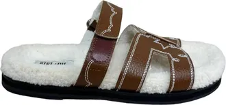 Bibi Lou Womens Button Flat Sandals In Brown
