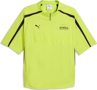Puma x AMF1 Lifestyle Short Sleeve Quarter Zip Jersey in Lime Shimmer at Nordstrom, Size Xx-Large