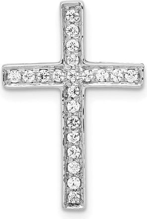 Diamond2Deal 10K White Gold Diamond Cross Slide Pendant Pendant