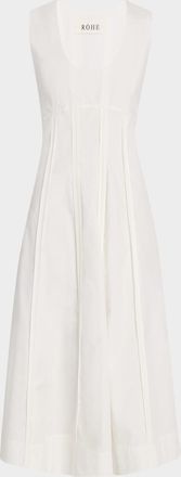 Les Coyotes De Paris Sculptural Poplin Midi Dress