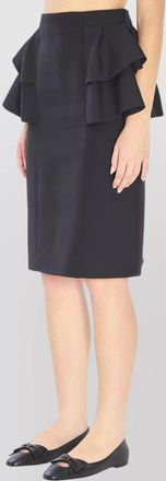 Valentino Garavani couture crepe midi skirt with ruffle detail