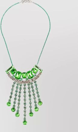 Dries Van Noten statement brass necklace strass charms