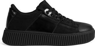 Desa Man Trainers - Black Leather, Slip-On, Nubuck Finish, Breathable Lining | Black - 43