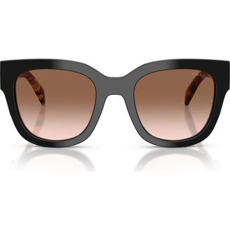Prada 52mm Square Sunglasses in Black /Brown Gradient at Nordstrom