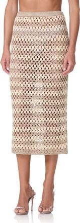 AFRM Natalia Stripe Crochet Maxi Skirt in Dune Stripe at Nordstrom, Size X-Large/xx-Large
