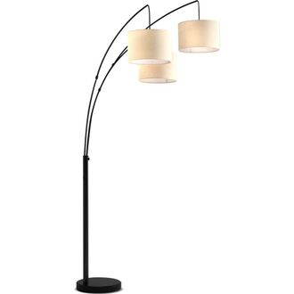 Brightech Trilage 84 Adjustable Tall LED Floor Lamp with 3 Fabric Drum Shades, Bulbs Included in Black at Nordstrom