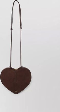 Alaia heart shape suede shoulder bag goat leather