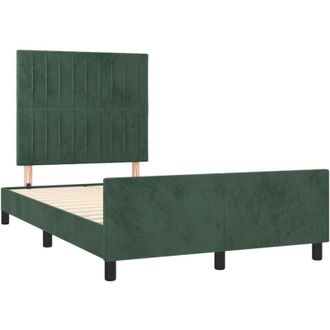 vidaXL Vidaxl - Estructura Cama Sin Colch&oacute;n Terciopelo Verde Oscuro 120x190cm