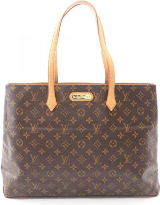 Louis Vuitton Brown Coated Canvas Leather Handbag Tote Bag (Pre-Owned)