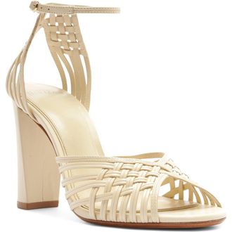 Alexandre Birman Lilian Woven Ankle Strap Sandal in Eggshell at Nordstrom, Size 11.5
