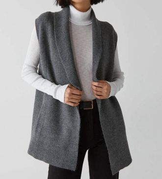 Michael Stars Tyler Compact Collared Vest In Charcoal